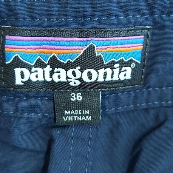 Patagonia Navy Blue Board Shorts Sz 36 - Picture 5 of 7